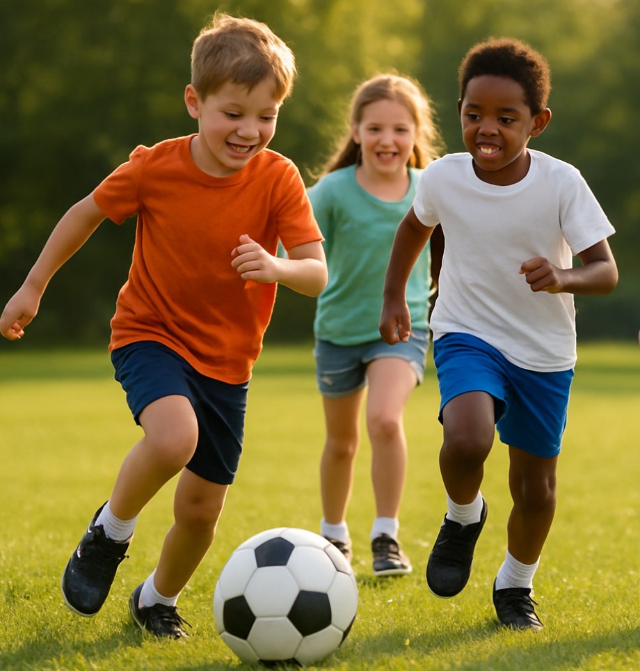 kids playing soccer